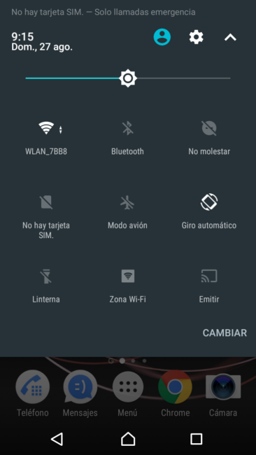 Accesos rápidos del Sony Xperia L1