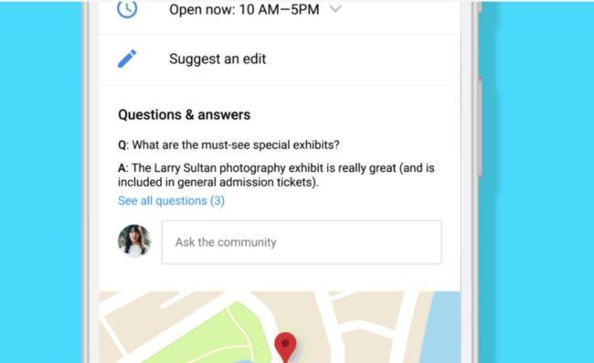 Preguntas y respuestas en Google Maps