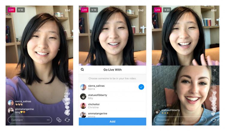 Nueva función a pantalla dividida de los vídeos de Instagram en directo