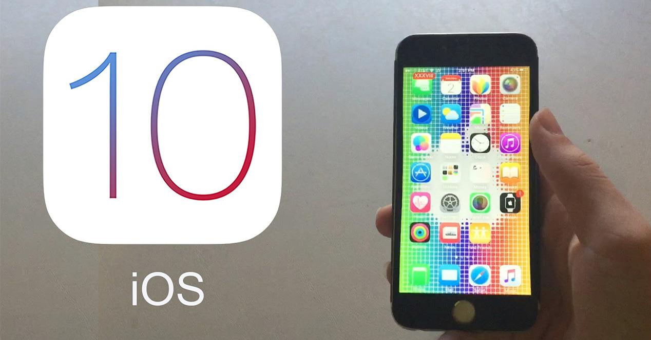 Logotipo de la actualización de iOS 10 en iPhone