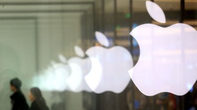 Logotipo de Apple en color blanco