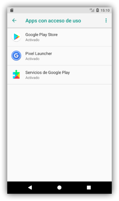 Apps con acceso de uso Android 8.0 Oreo