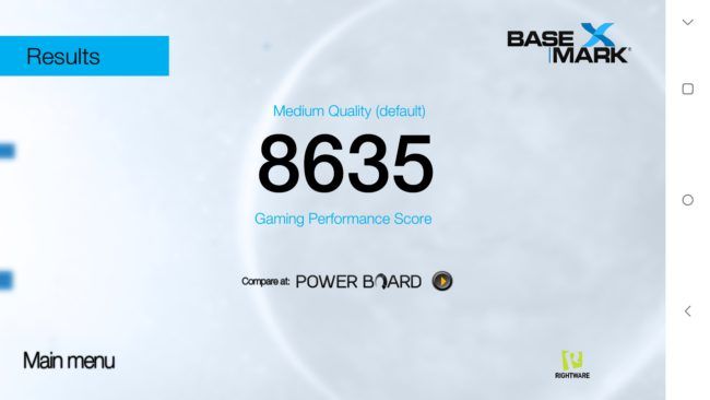 Resultado en Basemark del Alcatel Idol 5