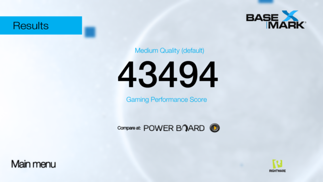 Resultado en basemark del Honor 9