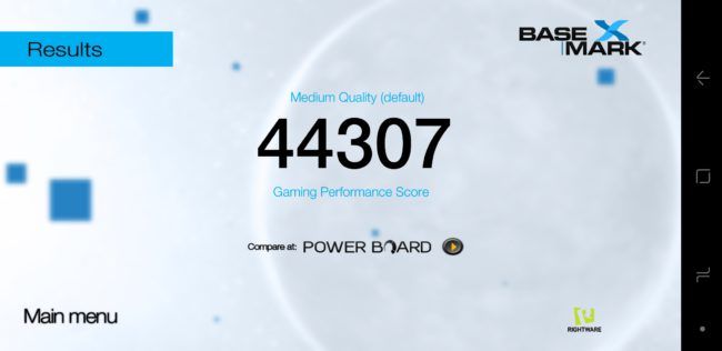 Resultado en Basemark del Samsung Galaxy Note 8
