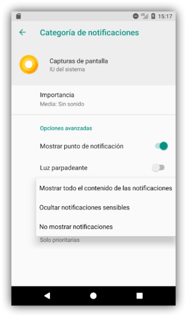 Comportamiento pantalla bloqueo notificaciones Android 8.0 oreo