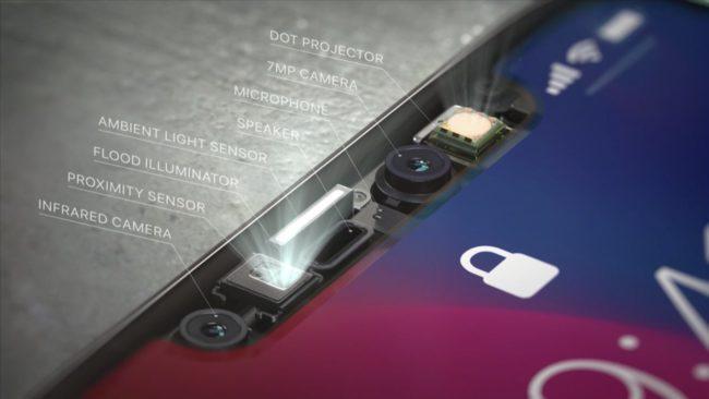 Cámaras del iPhone X que sirven para que funcione Face ID