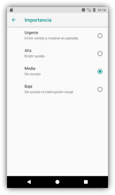 Editar prioridad categoría notificaciones Android 8.0 oreo
