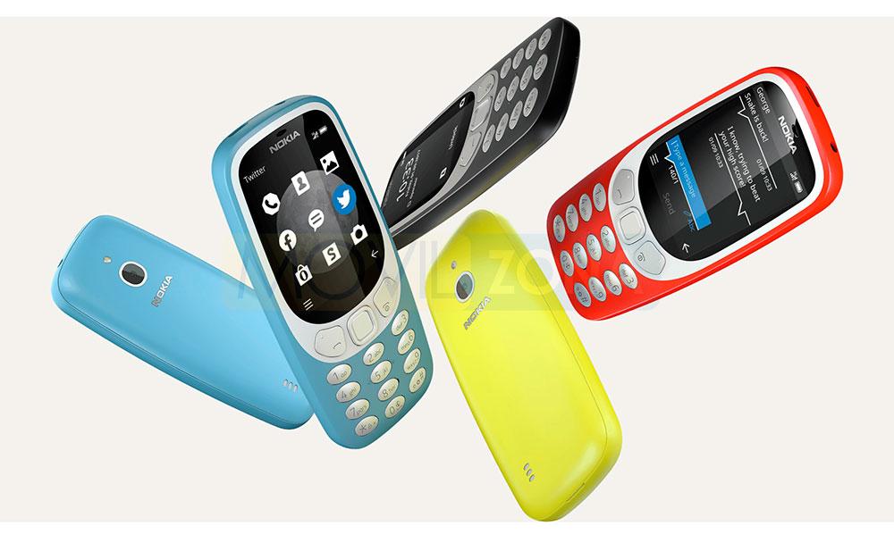 Nokia 3310 3G amarillo, azul, negro y rojo