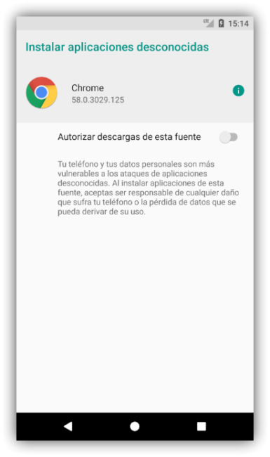 Permitir a Chrome instalar APK Android 8.0 oreo