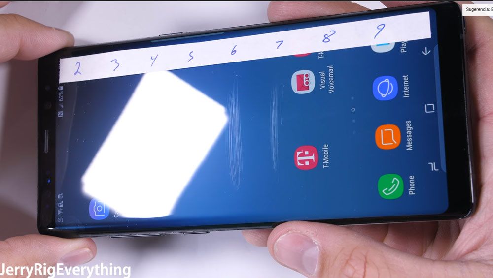Pantalla con arañazos del Samsung Galaxy Note 8