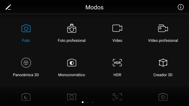 Opciones aplicación cámara del Honor 9