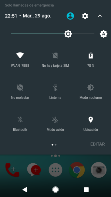 Accesos rápidos del Vodafone Smart N8