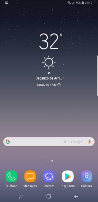 Escritosrio del Samsung Galaxy Note 8