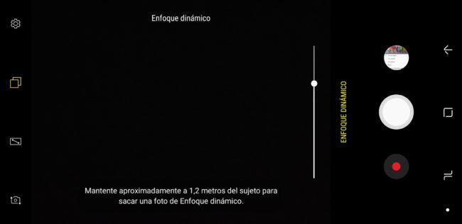 Opciones desenfoque en cámara Samsung Galaxy Note 8