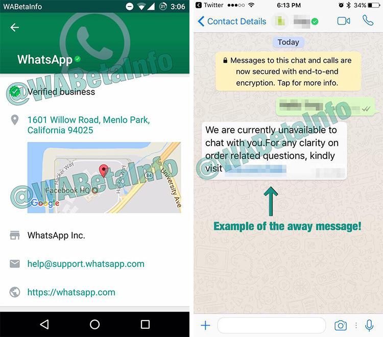 Interfaz de WhatsApp Business