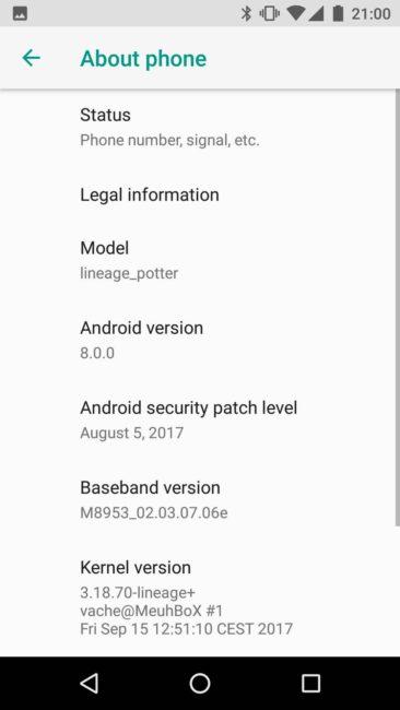Android 8 en el Moto G5 Plus