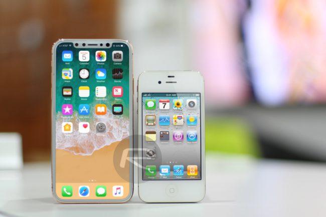 Tamaño del iPhone 8 frente al iPhone 4 y 4S