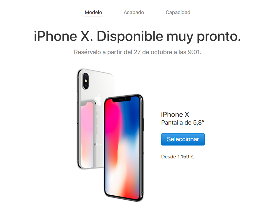 Precio del iPhone X