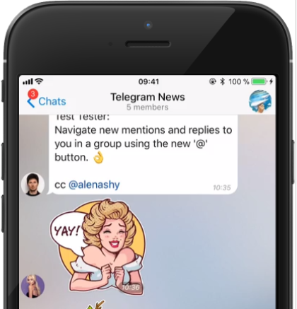 menciones telegram