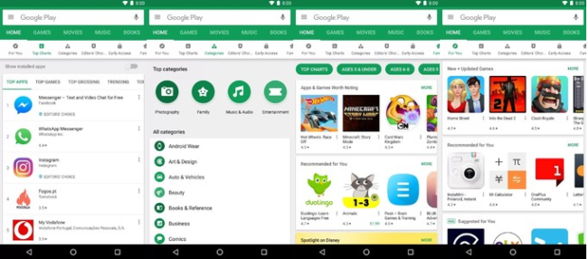 Google Play Store se actualiza con un nuevo diseño con más categorías