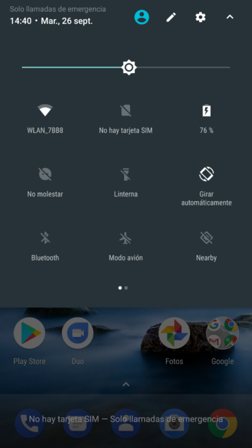 Accesos directos del Nokia 8