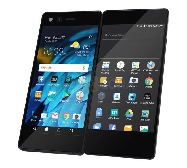 ZTE Axon M pantalla azul y negra