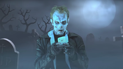 zombie con iphone