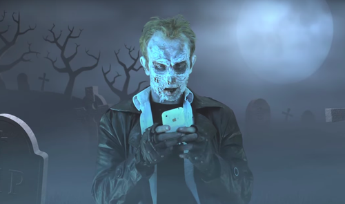 zombie con iphone