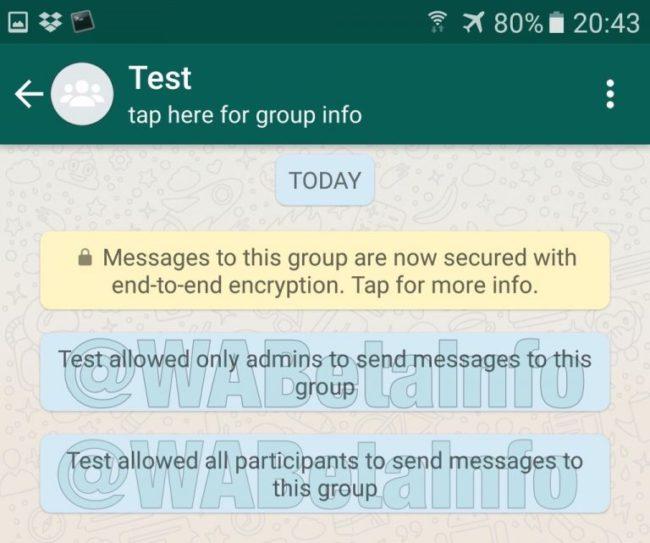 Ajustes de los admin para los grupos de WhatsApp