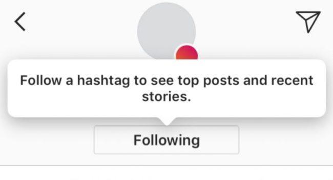 Funcionalidad que permite seguir hashtags en Instagram