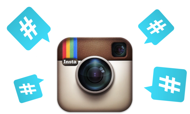 Logotipo de Instagram con hashtags