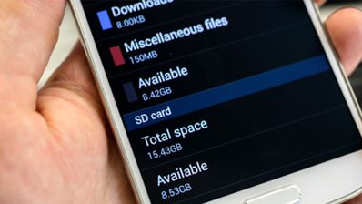Datos sobre la memoria interna ocupada en un smartphone