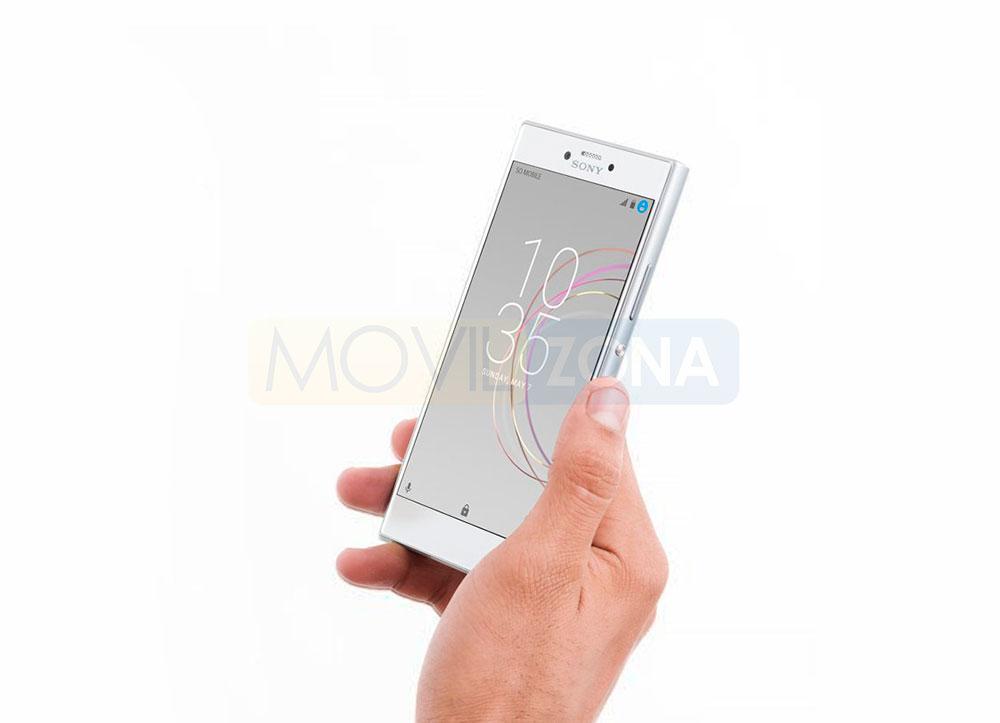Sony Xperia R1 Plus blanco en la mano
