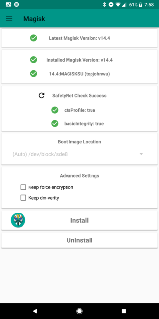 Imagen de Magisk para conseguir root en el Google Pixel 2 xL
