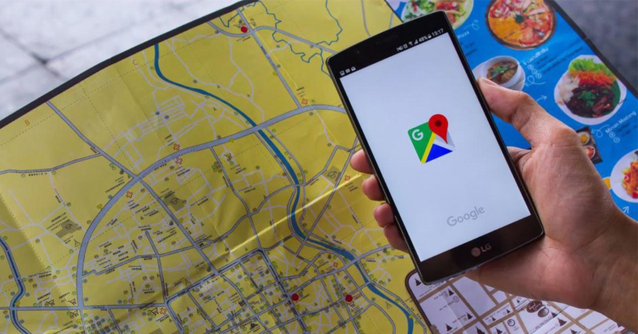 Google Maps ejecutándose en un smartphone Android