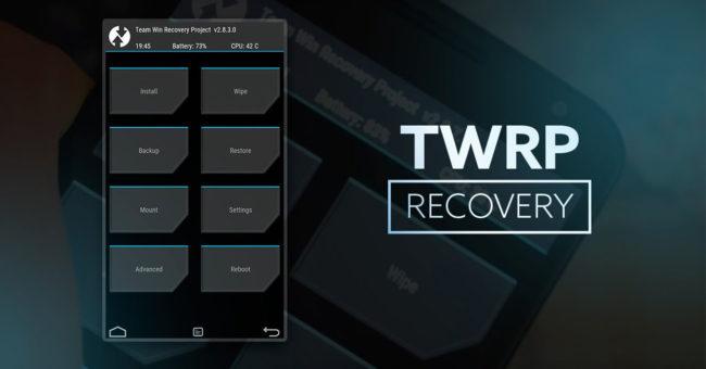Interfaz del recovery TWRP
