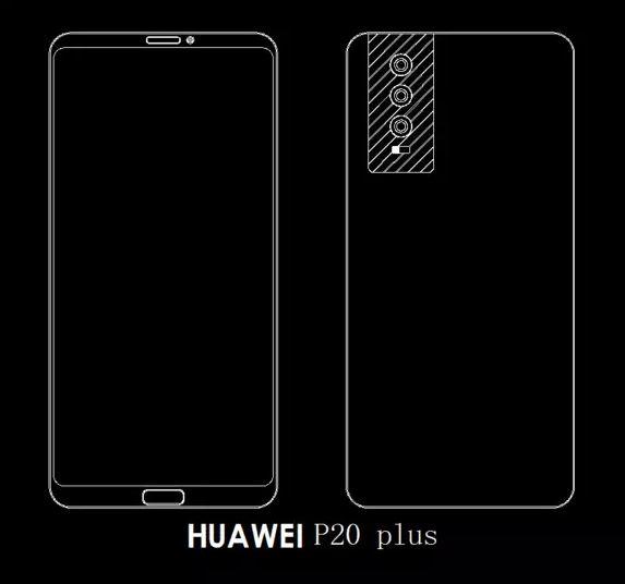 diseño del Huawei P20 Plus