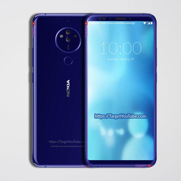 Nokia 10 azul frontal y trasera