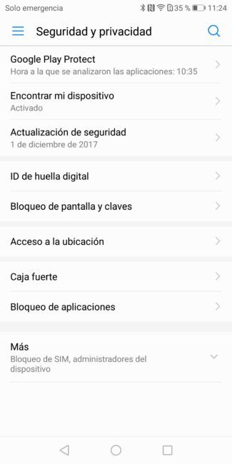 Opciones avanzadas Huawei P smart