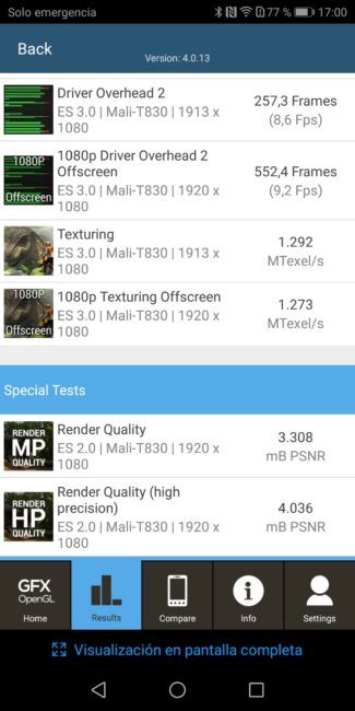 Huawei P smart en GFXBench