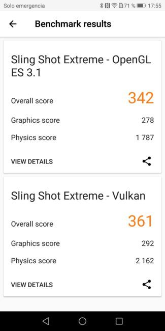 Resultado en 3D Mark del Huawei P smart
