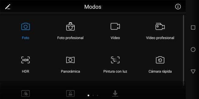 Opciones de la cámara del Huawei P smart