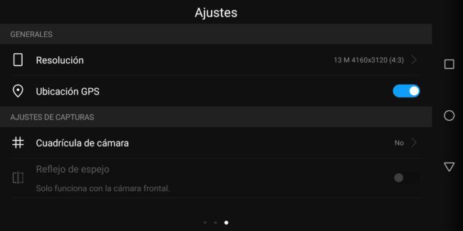 Ajustes de la aplicación cámara del Huawei P smart