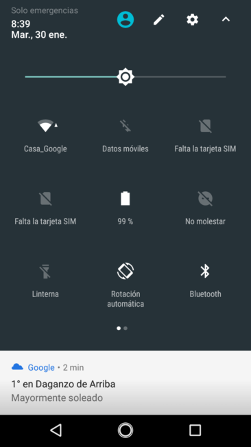 Accesos rápidos del Motorola G5S