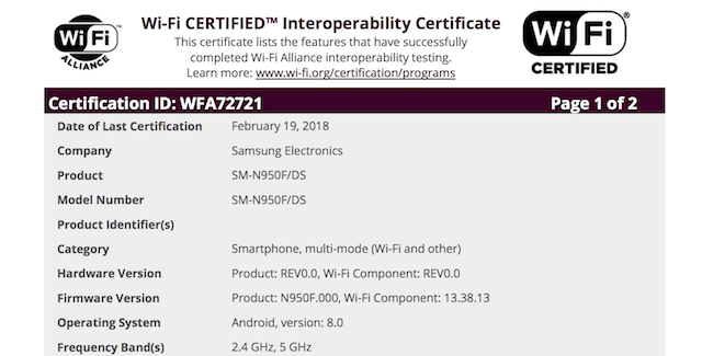 Android Oreo 8.0 Certificación Wi-Fi