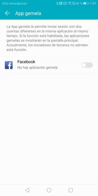 Aplicaicón duplicadadel Honor 9 Lite