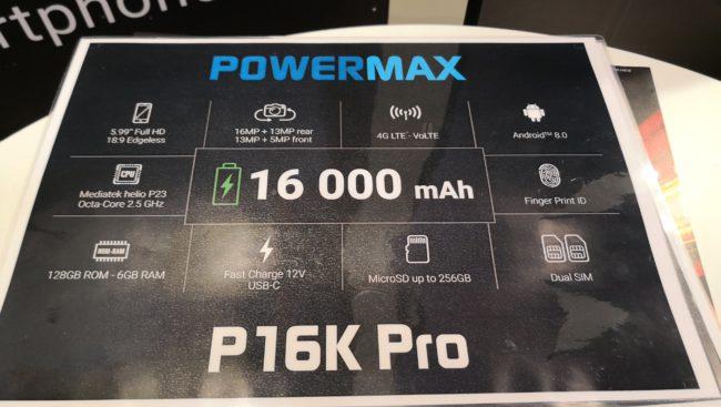 Características técnicas Energizer Power Max P16K Pro