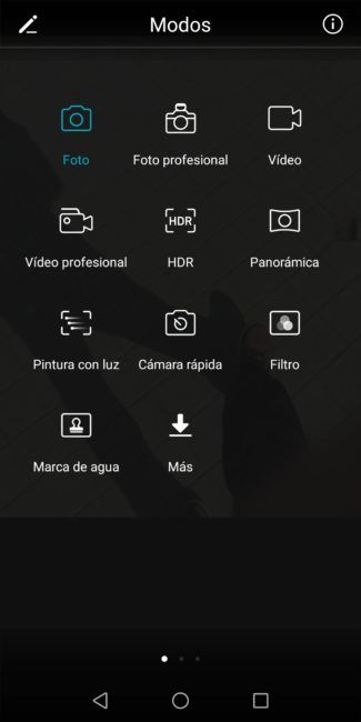 Opciones de la cámara del Honor 9 Lite