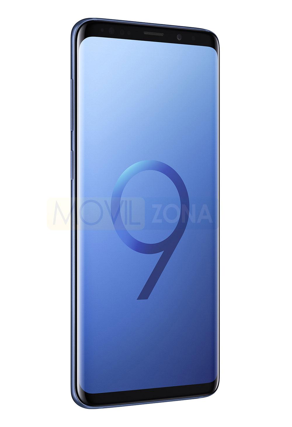 Samsung Galaxy S9+ azul de lado